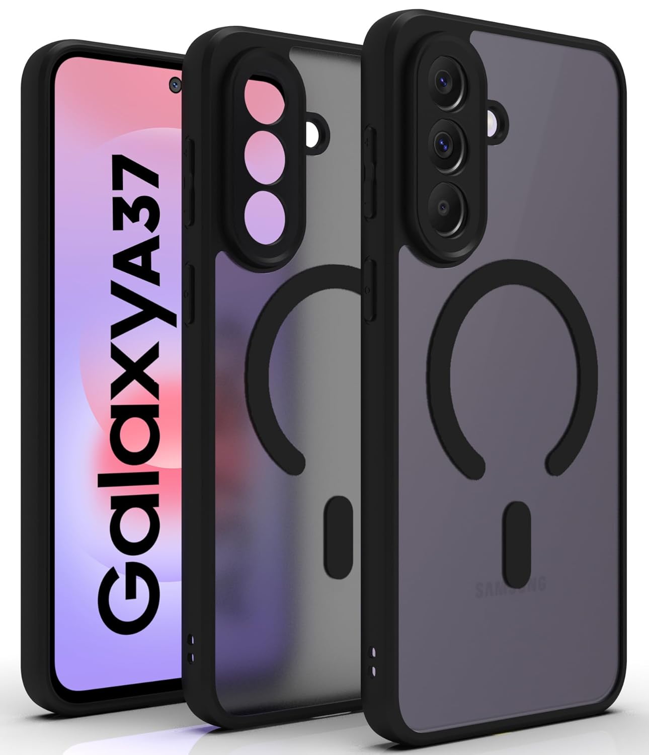 Samsung Galaxy A37 5G Back Cover Case | Sleek Hybrid - Matte Black Magnetic