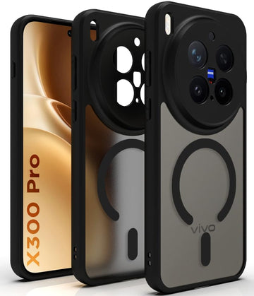 Vivo X300 Pro 5G Back Cover Case | Sleek Hybrid - Matte Black Magnetic