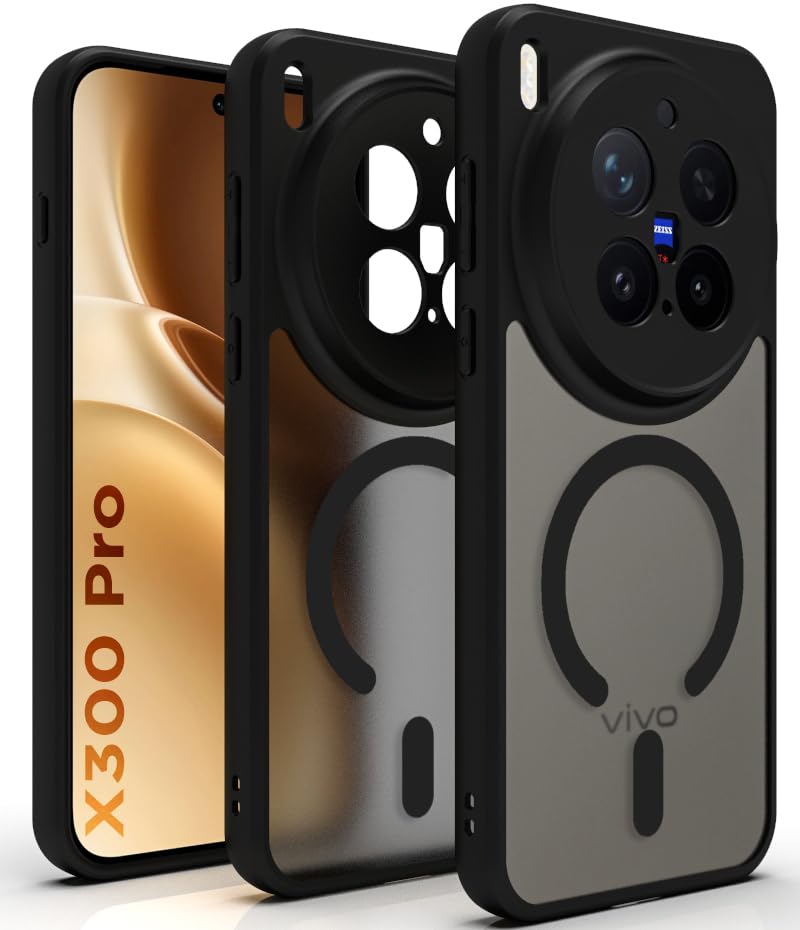 Vivo X300 Pro 5G Back Cover Case | Sleek Hybrid - Matte Black Magnetic