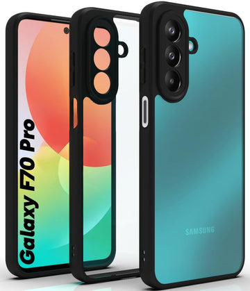 Samsung Galaxy F70 Pro Back Cover Case | Sleek Hybrid - Clear Black