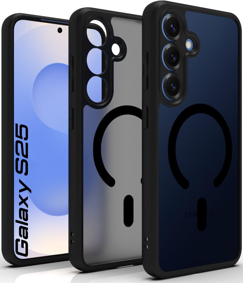 Samsung Galaxy S25 Back Cover Case | Sleek Hybrid - Matte Black Magnetic