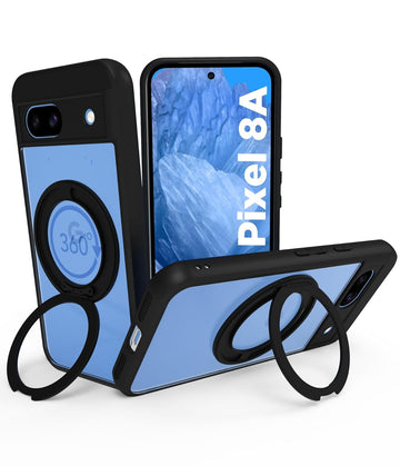 Google Pixel 8A Back Cover Case | Clear Hybrid - Clear Black Magnetic