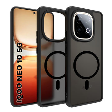 iQOO Neo 10 5G Back Cover Case | Sleek Hybrid - Matte Black Magnetic