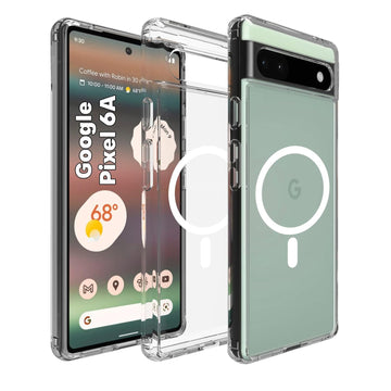 Google Pixel 6A Back Cover Case | Clear Hybrid - Clear Magnetic