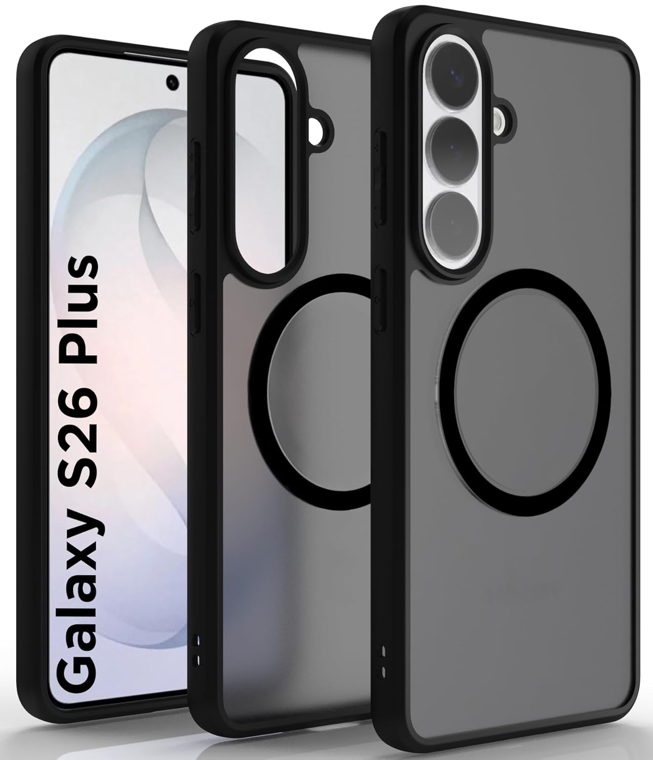 Samsung Galaxy S26 Plus Back Cover Case | Sleek Hybrid - Matte Black Magnetic