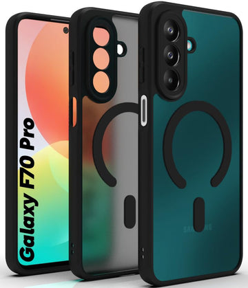Samsung Galaxy F70 Pro Back Cover Case | Sleek Hybrid - Matte Black Magnetic