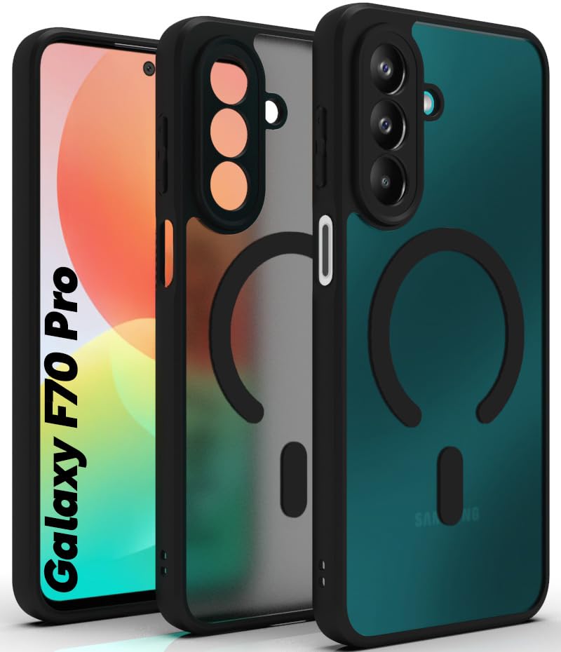 Samsung Galaxy F70 Pro Back Cover Case | Sleek Hybrid - Matte Black Magnetic