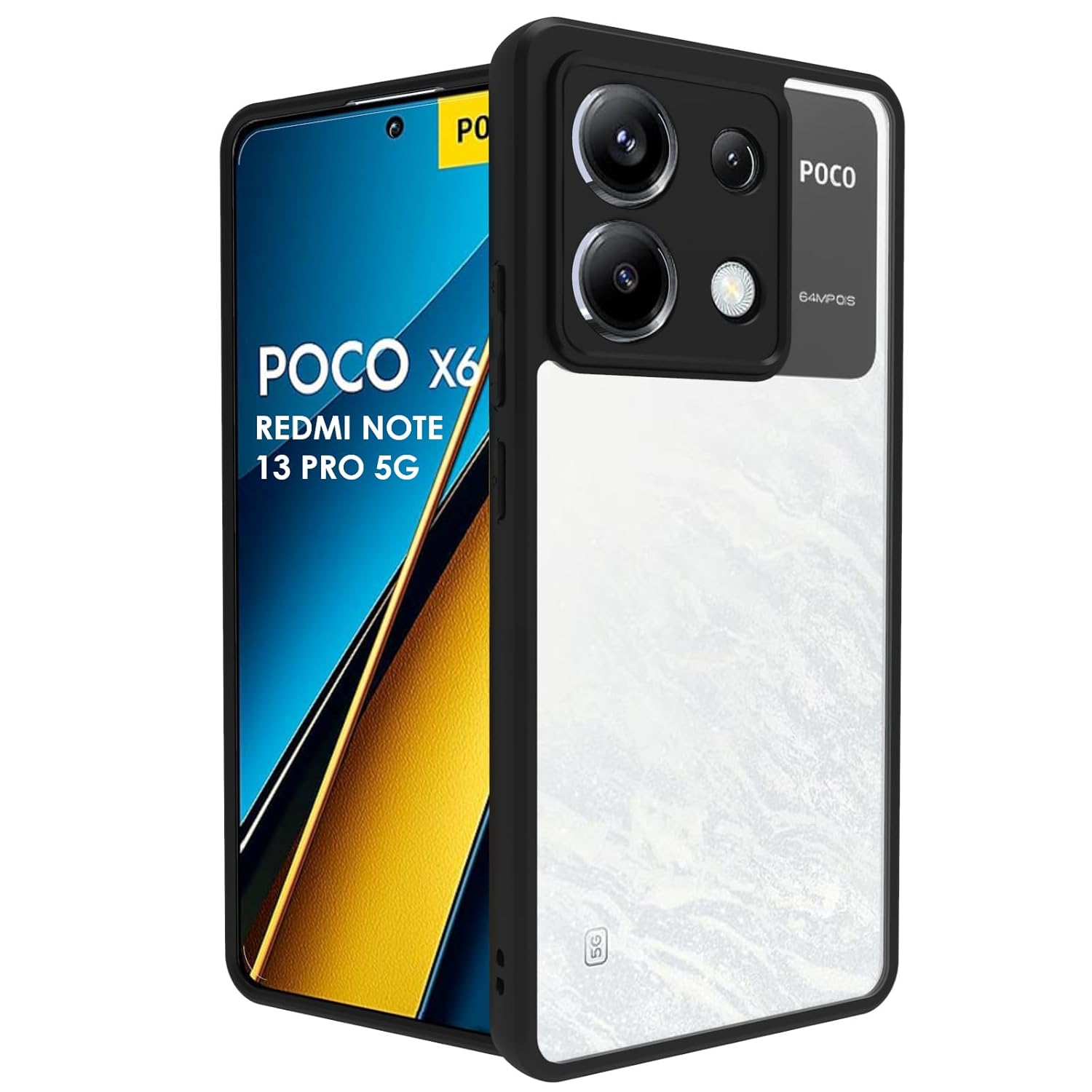 Poco X6 / Redmi Note 13 Pro 5G Back Cover Case | Sleek Hybrid - Black