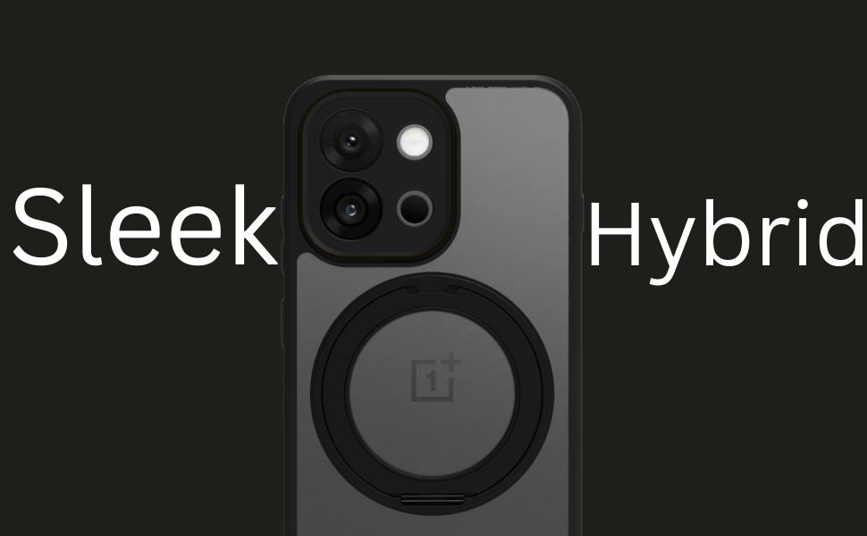 OnePlus 13s Ring Stand Back Cover Case | Clear Hybrid - Clear Black Magnetic