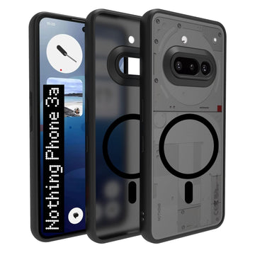 Nothing Phone 3a Back Cover Case | Sleek Hybrid - Matte Black Magnetic