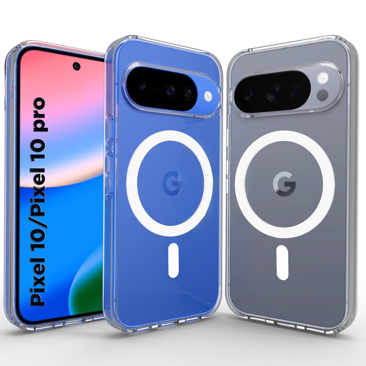 Google Pixel 10 / Pixel 10 Pro Back Cover Case | Clear Hybrid - Clear Smoke Magnetic