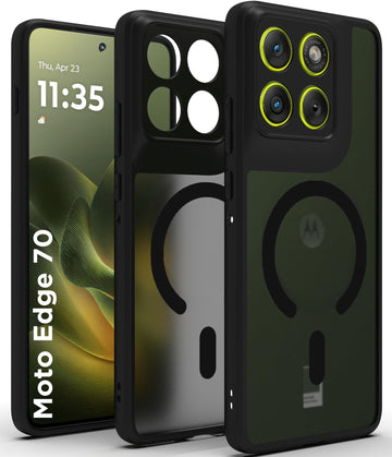 Motorola Edge 70 5G Back Cover Case | Sleek Hybrid - Matte Black Magnetic