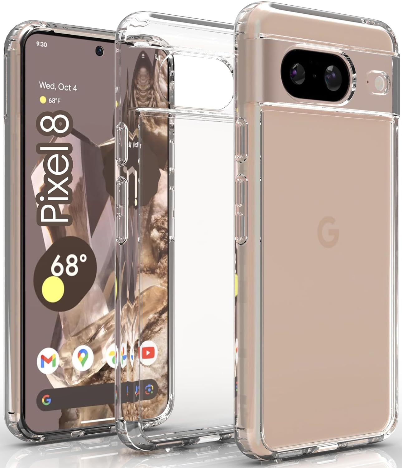 Google Pixel 8 Back Cover Case | Clear Hybrid - Clear