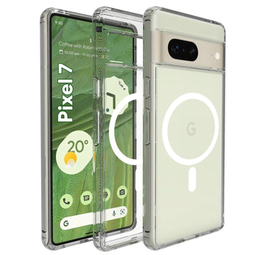 Google Pixel 7 Back Cover Case | Clear Hybrid - Clear Magnetic