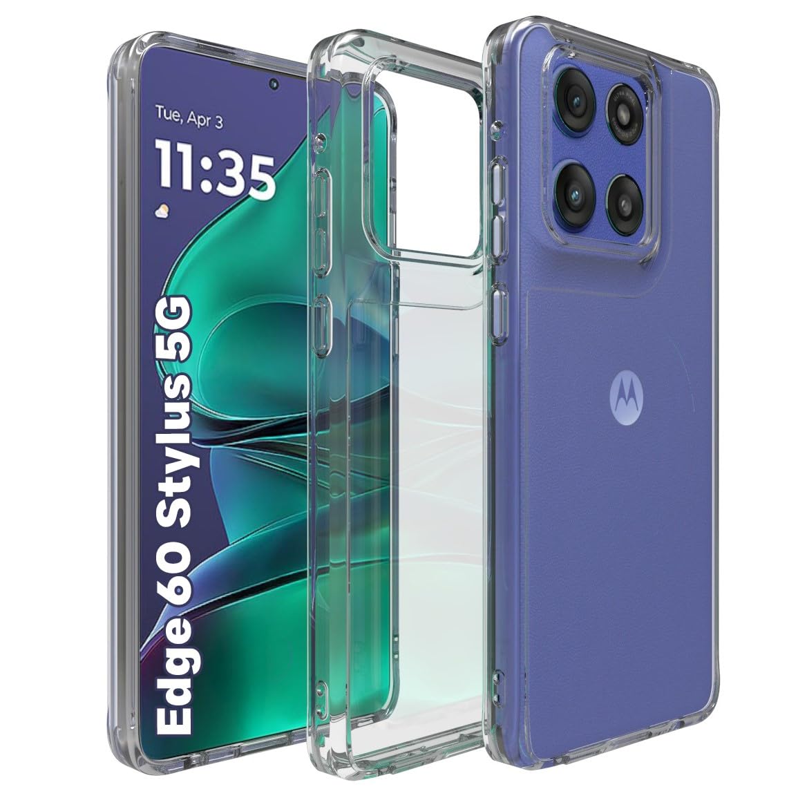 Motorola Edge 60 Stylus Back Cover Case | Clear hybrid - Clear