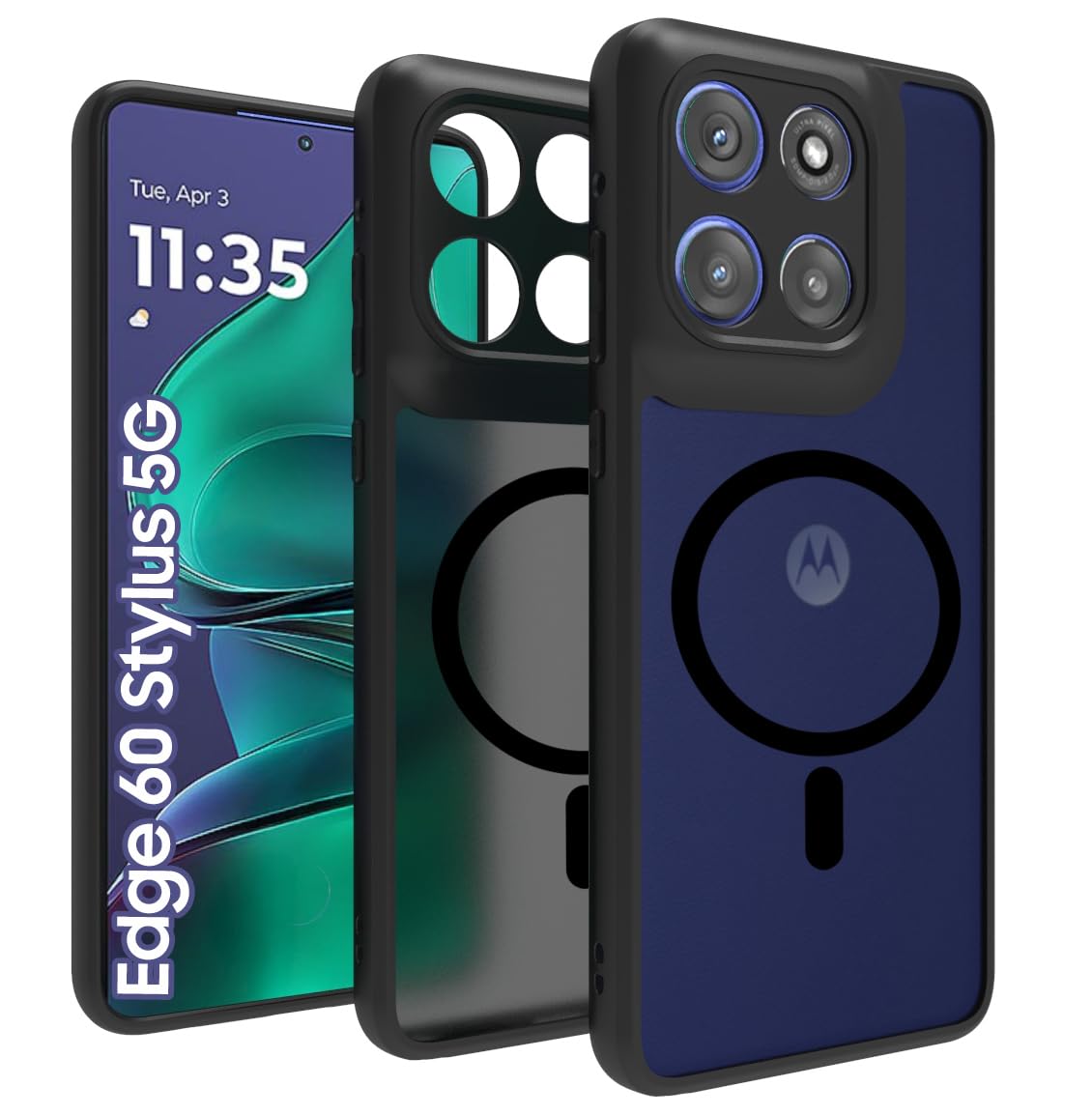 Motorola Edge 60 Stylus 5G Back Cover Case | Sleek Hybrid - Matte Black Magnetic