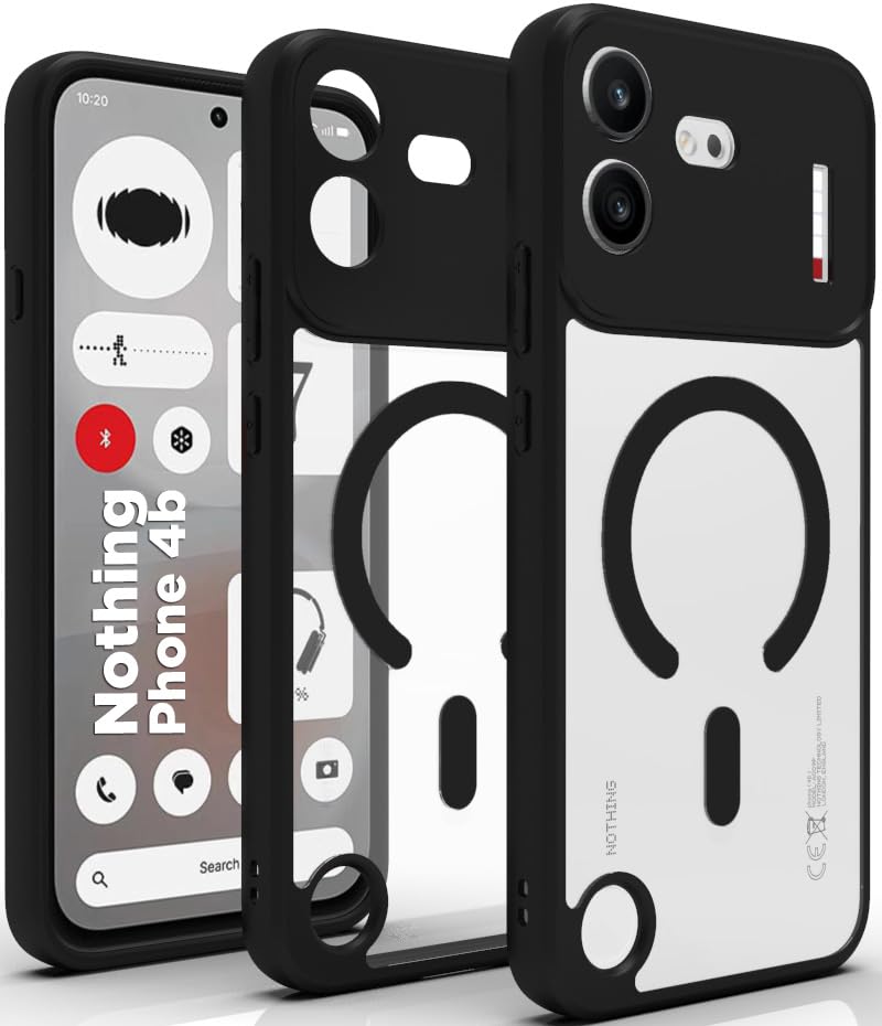 Nothing Phone 4b Back Cover Case | Sleek Hybrid - Clear Black Magnetic