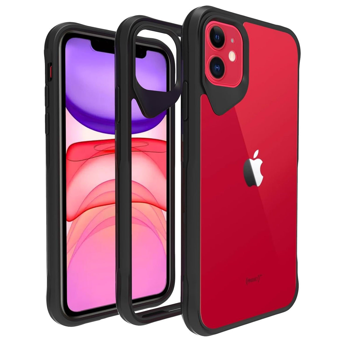 iPhone 11  Back Cover Case | Tough Hybrid - Clear Black