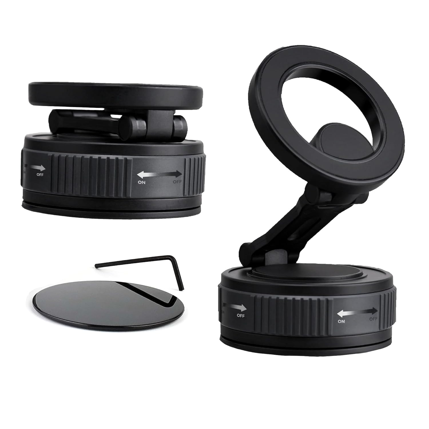 Magnetic Phone Holder | Foldable Suction Mount - AstroNova Black Grey