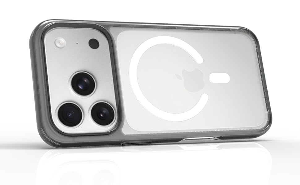iPhone 17 Pro Back Cover Case | Clear Hybrid - Smoke Magnetic White
