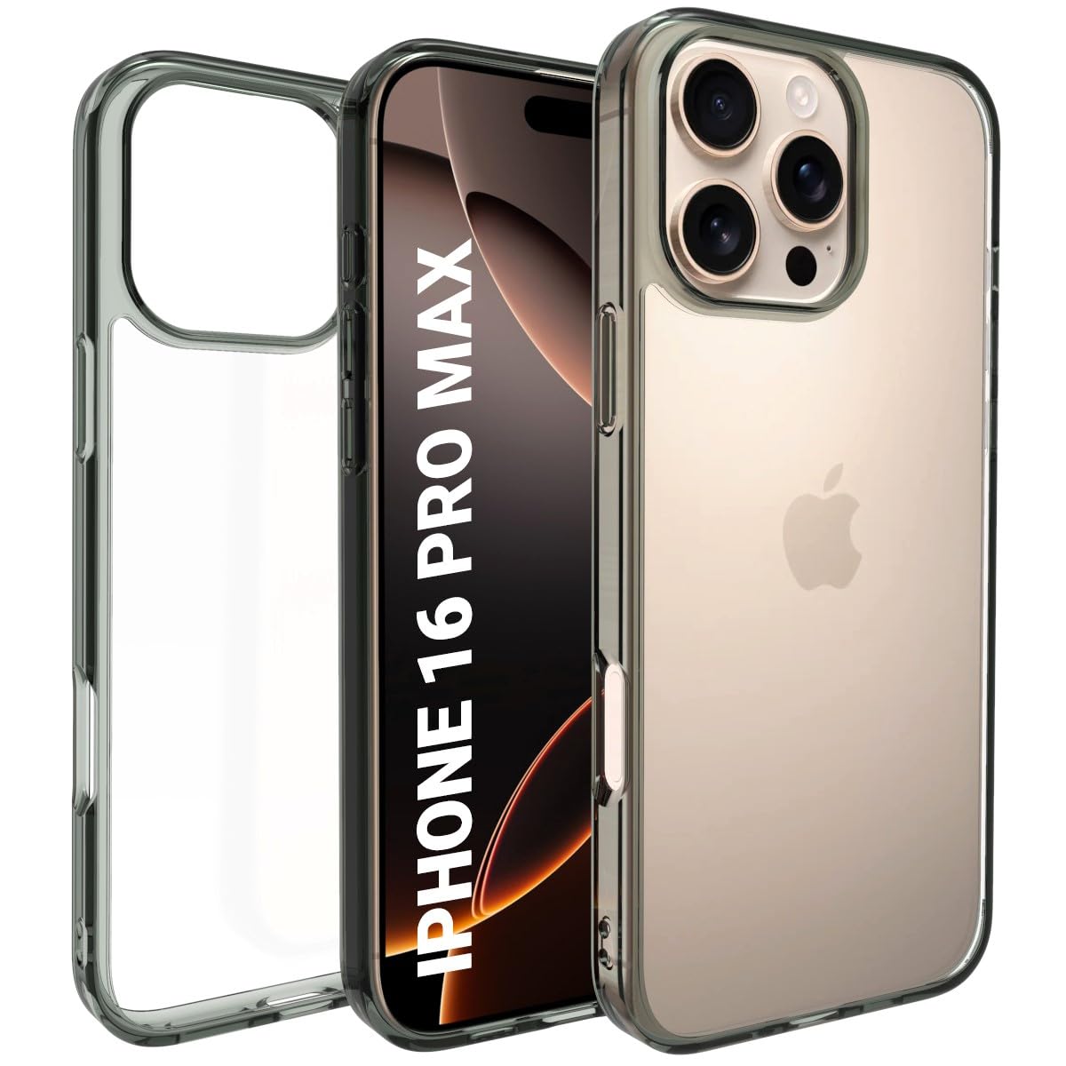 iPhone 16 Pro Max Back Cover Case | Sleek Hybrid - Clear