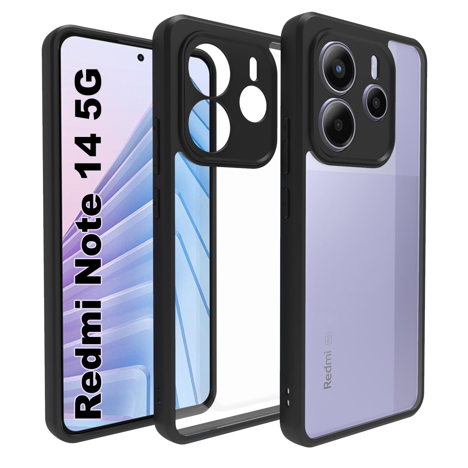 Redmi Note 14 5G Back Cover Case | Sleek Hybrid - Clear