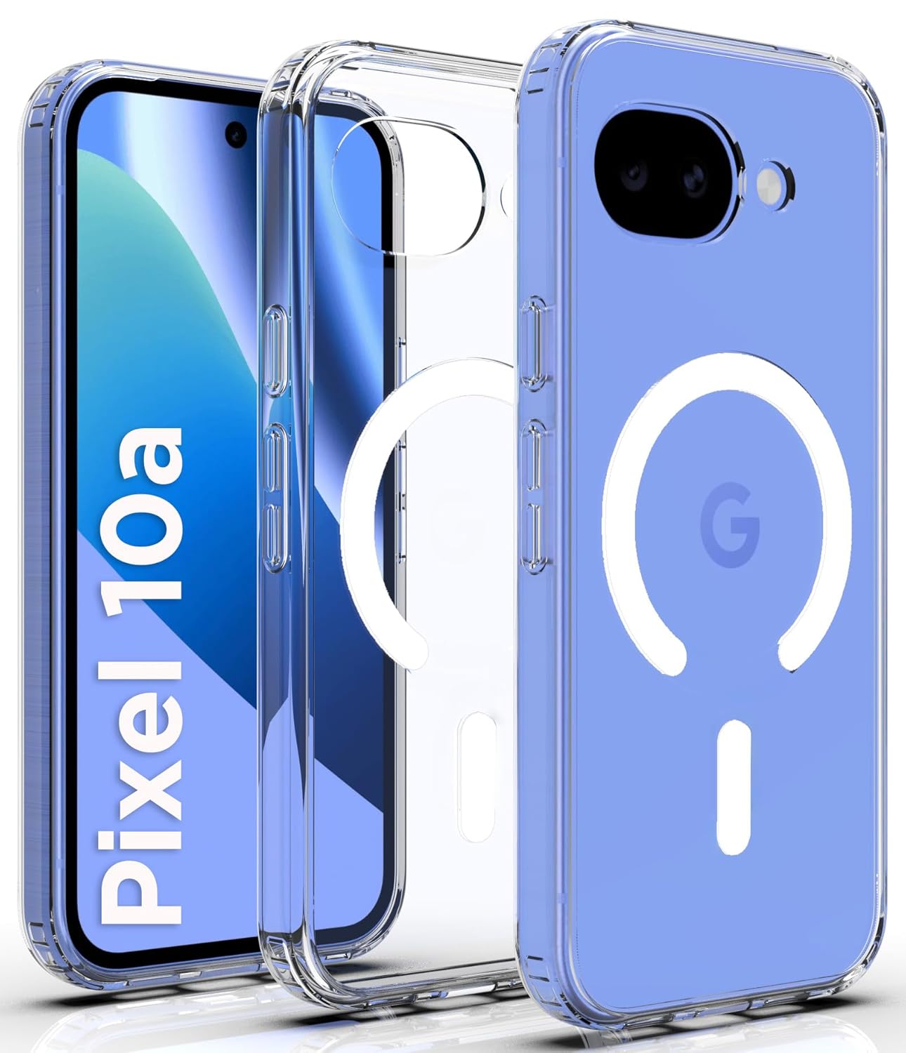 Google Pixel 10a Back Cover Case | Clear Hybrid - Clear Black Magnetic