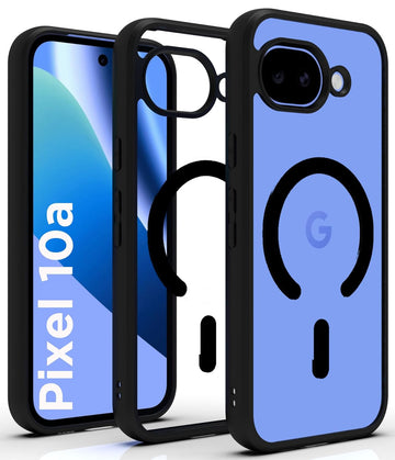 Google Pixel 10a Back Cover Case | Clear Hybrid - Smoke Black Magnetic