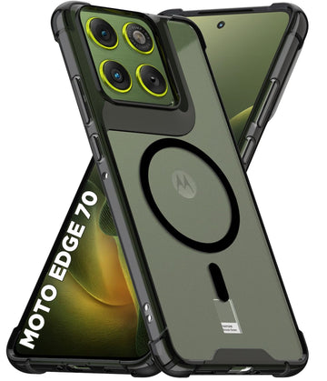 Motorola Moto Edge 70 5G Back Cover Case | Clear Hybrid - Clear Black Magnetic