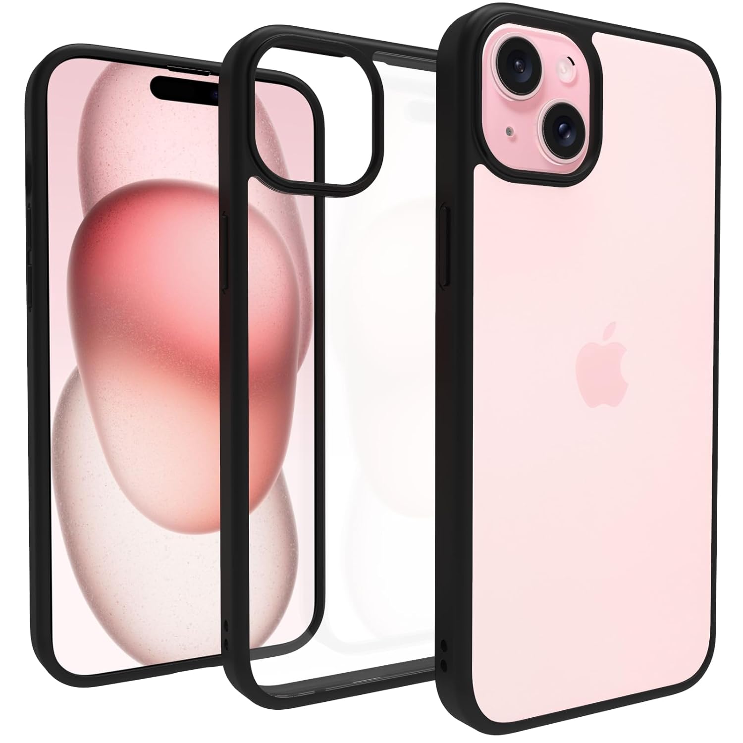 iPhone 15 Plus Back Cover Case | Sleek Hybrid - Clear Black
