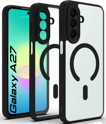 Samsung Galaxy A27 Back Cover Case | Sleek Hybrid - Clear Black Magnetic