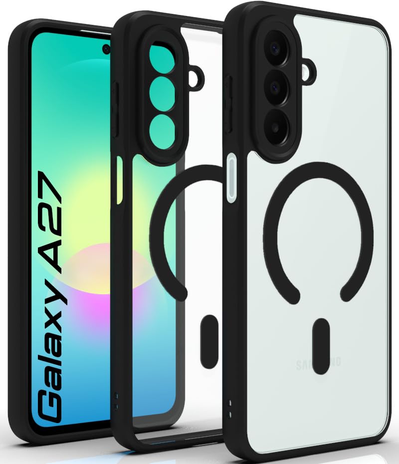 Samsung Galaxy A27 Back Cover Case | Sleek Hybrid - Clear Black Magnetic