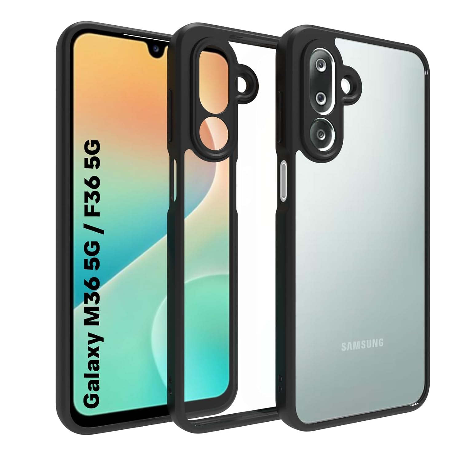 Samsung Galaxy M36 5G / Galaxy F36 5G Back Cover Case | Clear Hybrid - Clear Black