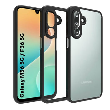 Samsung Galaxy M36 5G / Galaxy F36 5G Back Cover Case | Clear Hybrid - Clear Black