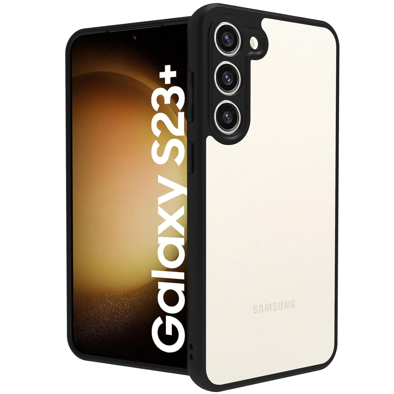 Samsung Galaxy S23 Plus Back Cover Case | Sleek Hybrid - Clear Black