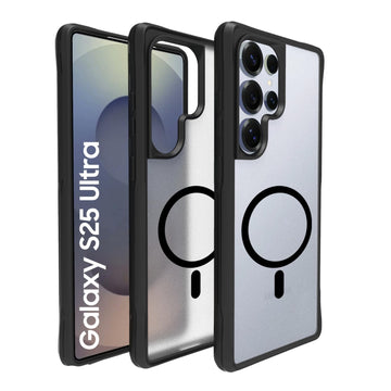 Samsung Galaxy S25 Ultra Back Cover Case | Tough Hybrid - Clear Black Magnetic