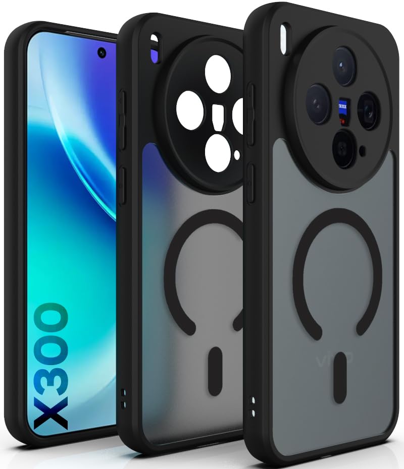 Vivo X300 5G Back Cover Case | Sleek Hybrid - Matte Black Magnetic