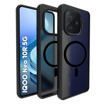iQOO Neo 10R 5G Back Cover Case | Sleek Hybrid - Matte Black Magentic