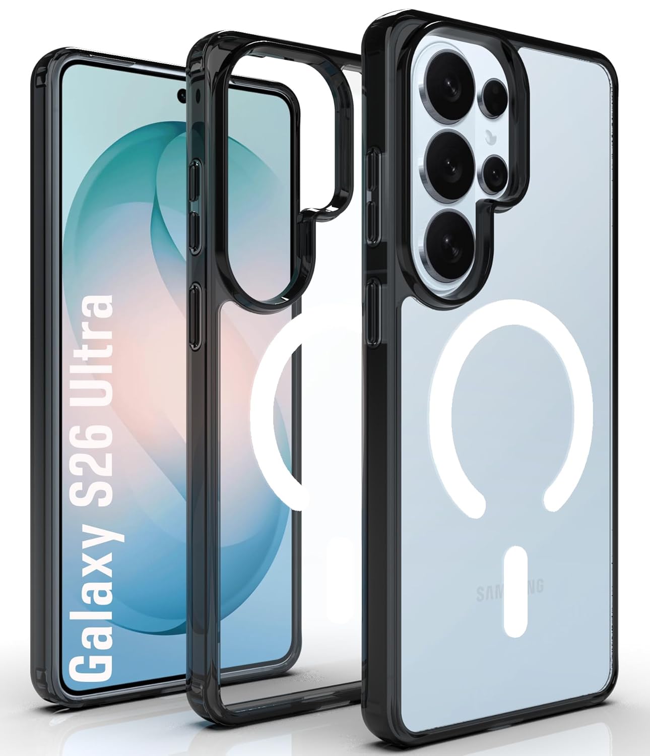 Samsung Galaxy S26 Ultra Back Cover Case | Clear Hybrid - Clear Smoke Magnetic