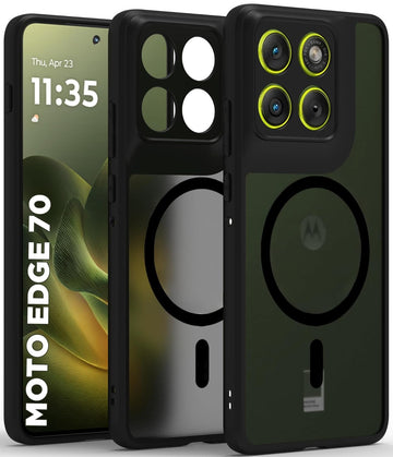 Moto Edge 70 5G Back Cover Case | Sleek Hybrid - Matte Black Magnetic