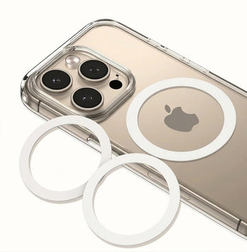 MagSafe Ring Sticker | Magnetic Metal Plate (Pack of 2 - White)