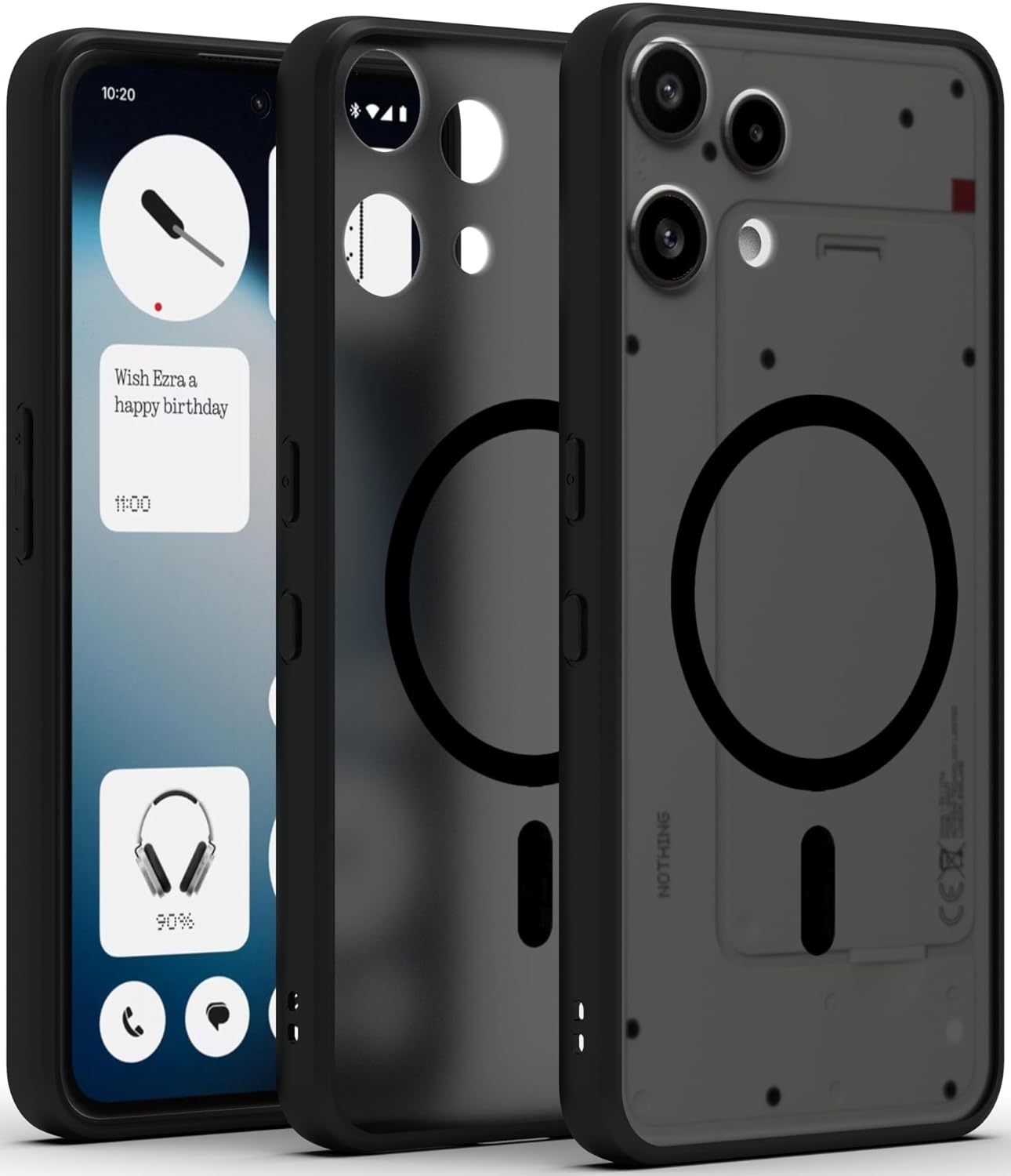 Nothing Phone 3a Lite 5G Back Cover Case | Sleek Hybrid - Matte Black Magnetic