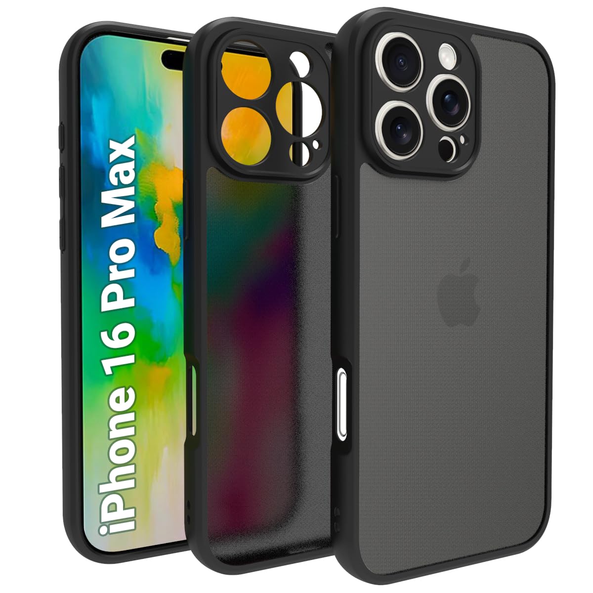 iPhone 16 Pro Max Back Cover Case | Sleek Hybrid - Matte Black