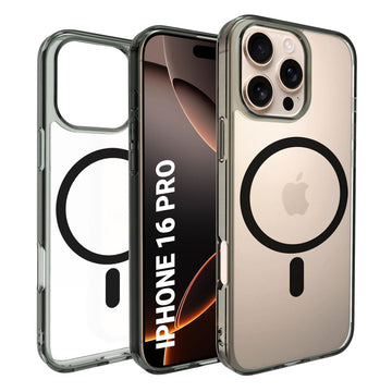 iPhone 16 Pro Back Cover Case | Clear Hybrid - Clear Black Magnetic