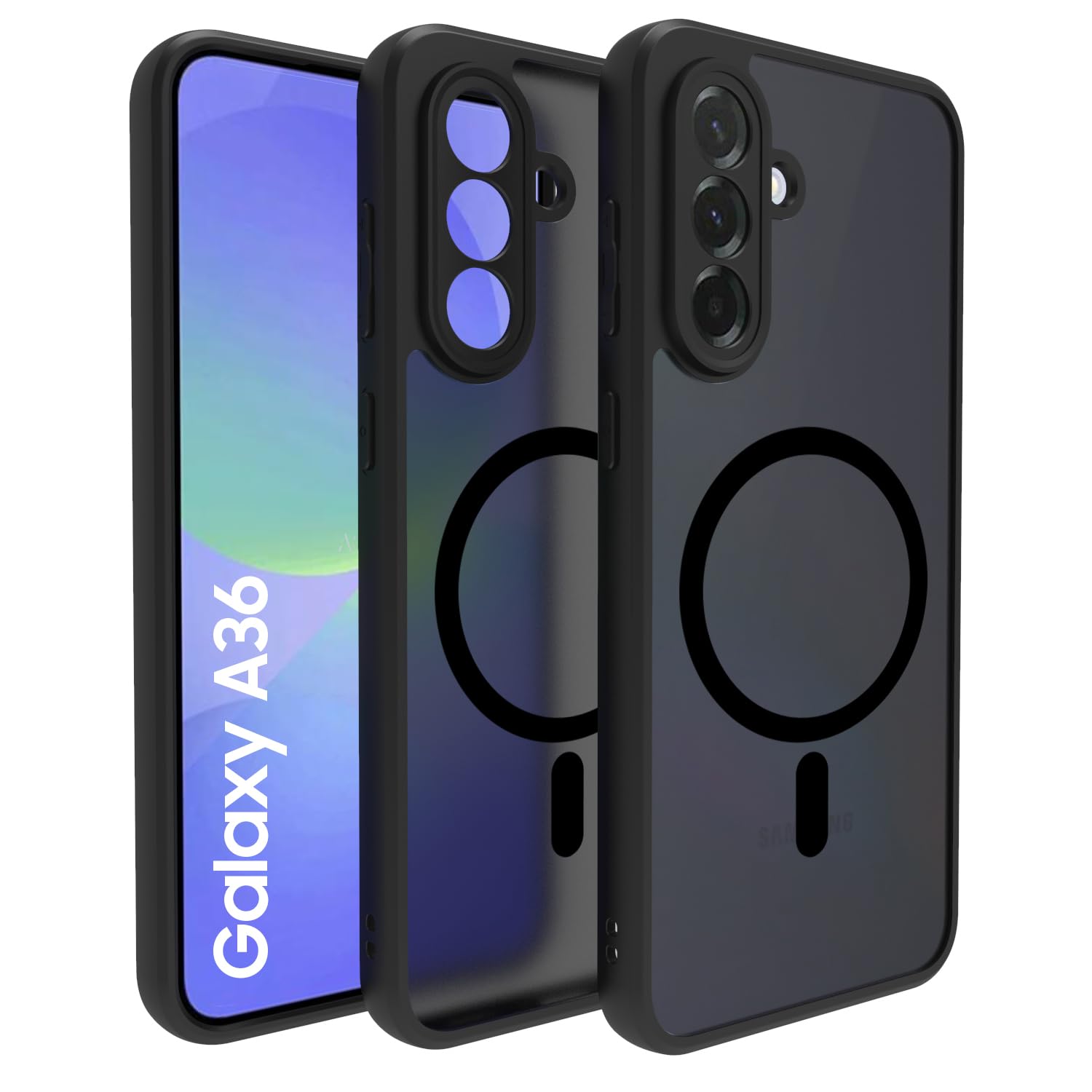 Samsung Galaxy A36 Back Cover Case | Sleek Hybrid - Matte Black Magnetic