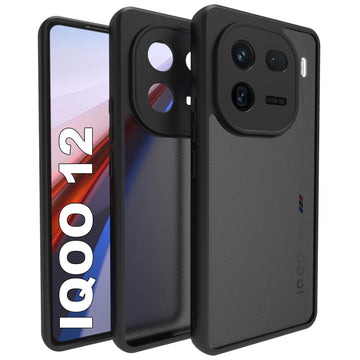 iQOO 12 5G Back Cover Case | Sleek Hybrid - Matte Black