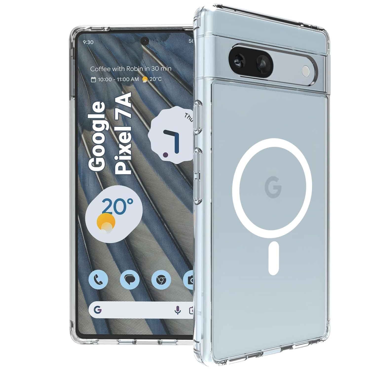 Google Pixel 7A Back Cover Case | Clear Hybrid - Clear Magnetic