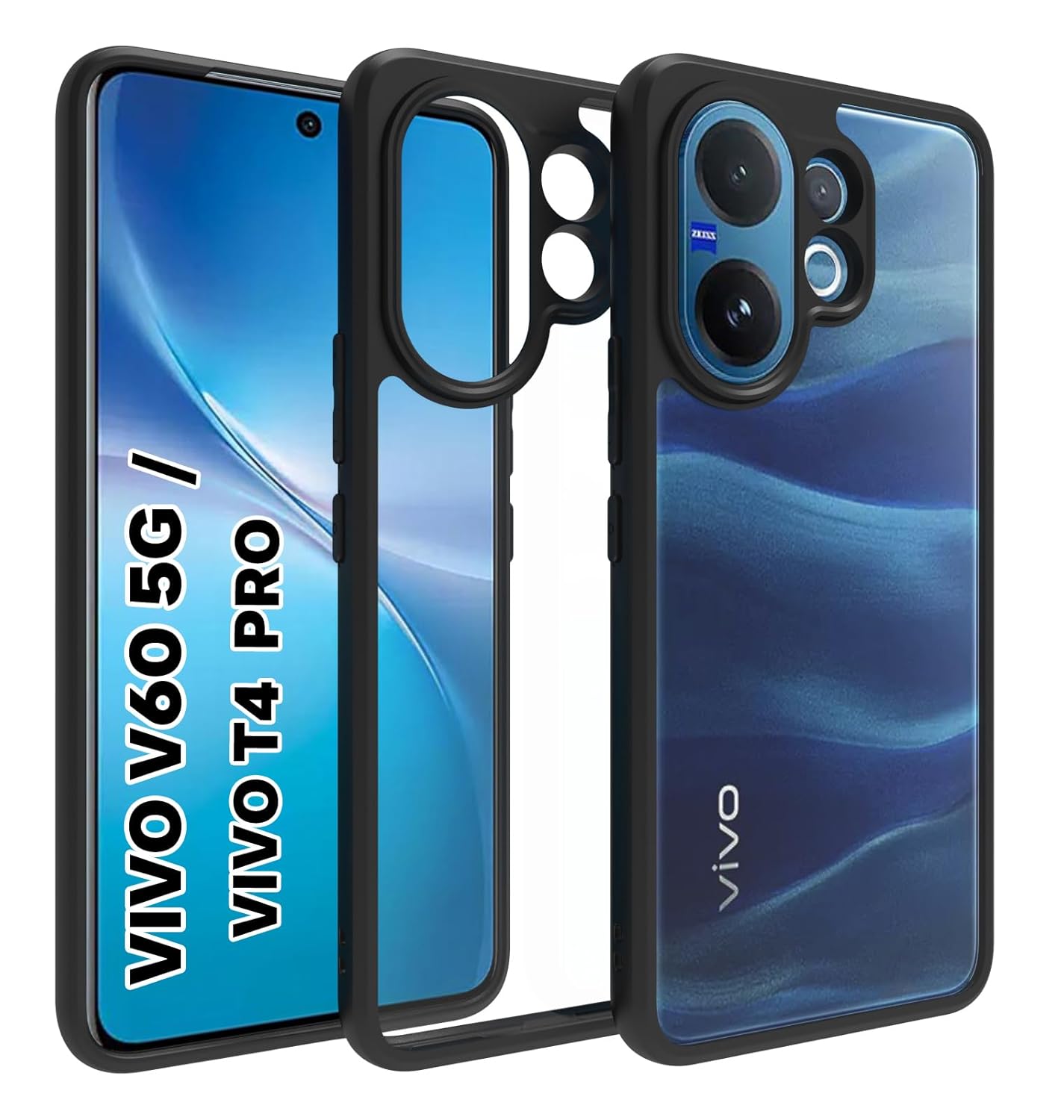 Vivo V60 / T4 Pro / V60e 5G Back Cover Case | Sleek Hybrid - Transparent