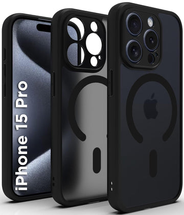 iPhone 15 Pro Back Cover Case | Sleek Hybrid - Matte Black Magnetic