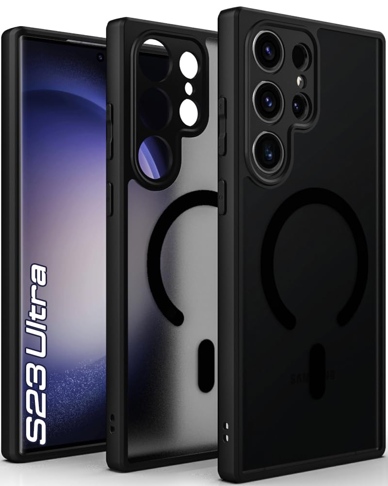 Samsung Galaxy S23 Ultra Back Cover Case | Sleek Hybrid - Matte Black Magnetic
